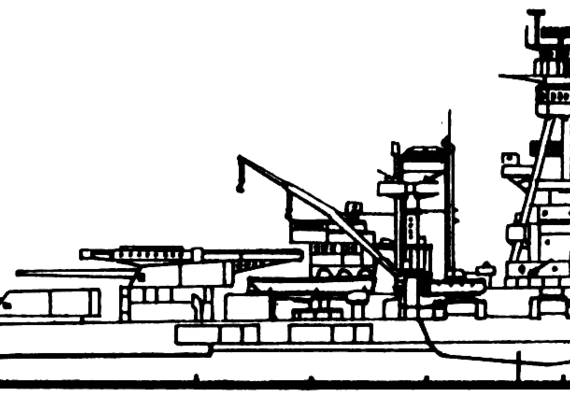 Боевой корабль USS BB-33 Arkansas 1942 [Battleship] - чертежи, габариты, рисунки